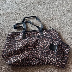 Coach Leopard Print Tote with Black Details